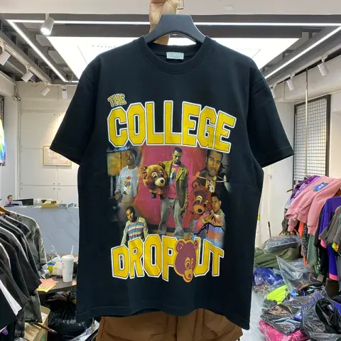 2021 Summer Kanye Kanye Hip-Hop Singer Character Printed Men and Women Loose High Street Short-Sleeved Trendy Brand T-Shirt on BoonBuy