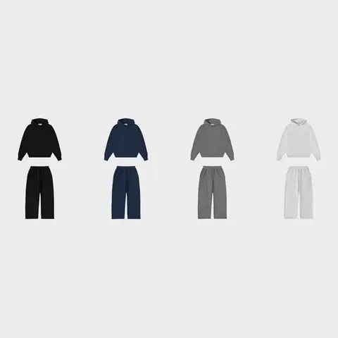 500GSM Union Kingdom Poly Fleece Exclusive Laminated Fabrics Oversize Blank Tracksuits on BoonBuy