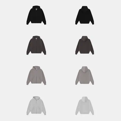 630GSM Union Kingdom Boxy Clean Fit Blank Zip-up Hoodie on BoonBuy