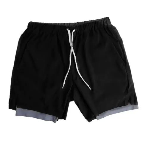 American Basketball Shorts Men's Training Fitness Sports Ball Pants Summer Running Lining Quick-Drying Double-Layer Pants Tights on BoonBuy