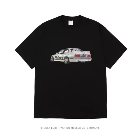 Asap Rocky Car Printed Short Sleeve T-shirt Men's Hip Hop Street Tide Brand Loose-Fitting Plus Size Half-Length Sleeves on BoonBuy