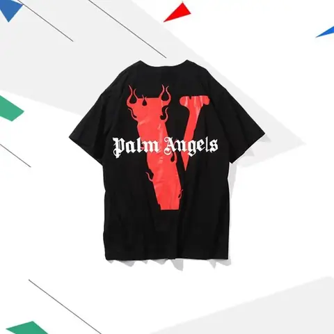 Big V Fashion Trend Brand Hot Selling Short-Sleeved Spring and Summer T-shirt Casual Letter Pure Cotton Boutique Short-Sleeved on BoonBuy