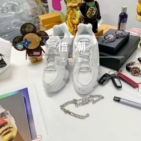 CDG Shox TL Black and White Gold Chain Deconstruction Suspension Gas Column Dad Running Shoes CJ0546 on BoonBuy