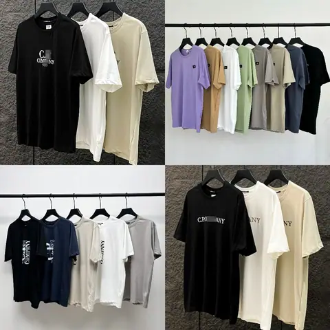CP Foreign Trade Men's Fashion Brand Pure Cotton Embroidery Casual Round Neck Short-Sleeved T-shirt Handsome Simple Casual Outdoor Sports on BoonBuy