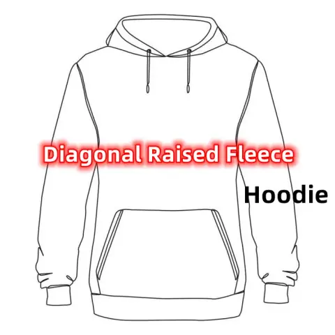 CPReps #PROID004 Diagonal Raised Fleece Hoodie on BoonBuy