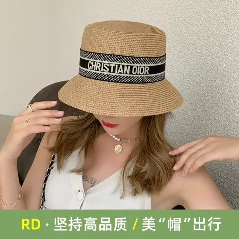D Hat Women 2024 New Straw Hat Ladies Sun Visor Sun Protection Fisherman Hat Straw Fashion Basin Hat Summer on BoonBuy