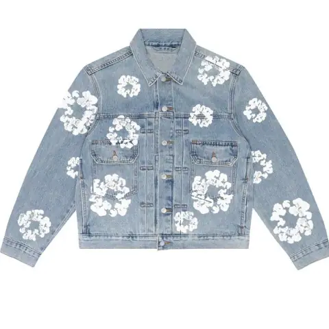 Denim Tear Hip Hop Kapok Printed Cardigan Loose Jacket Men's Trendy Fashion Casual Versatile Denim 32 on BoonBuy