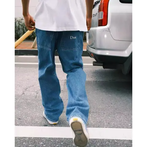 Dime 2022SS Three-Dimensional Embroidery Logo Denim Trousers American High Street Style Unisex Style on BoonBuy