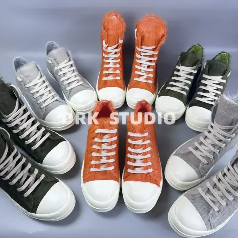D's Homemade 21FW Main Line Horse Hair High-Top Shoes Horse Hair Low-Top Shoes Unisex Couple Shoes on BoonBuy