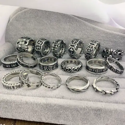 Fashion Brand Cross Ring, Internet Celebrity, Light Luxury, Original Niche Design, Personality, High-End, Retro Couple Ring on BoonBuy