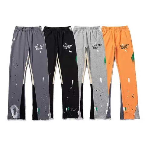 Fashion Brand Gallery Dept Hand-Painted Ink-Splashed Drawstring Retro High Street Casual Sweatpants Flared Trousers Men on BoonBuy