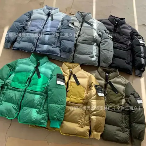 Foreign Trade Shitou Xiaodao Warm Cotton Coat with Stand Up Collar Men's Autumn and Winter Thickened Bread Coat Couple Contrasting Color 12 on BoonBuy
