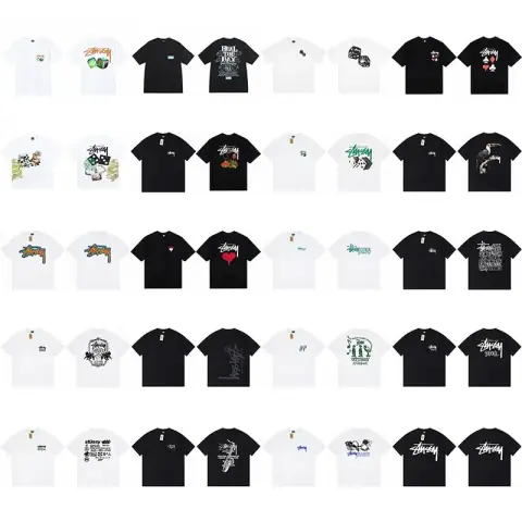 Foreign Trade Stussy Printed Short Sleeved T Shirt Trendy Brand Stussy Casual Loose Bottoming Shirt Ius 29 on BoonBuy