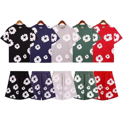 Full Series Sweatshirt Printed Short Sleeved T Shirt Hooded Shorts Set on BoonBuy