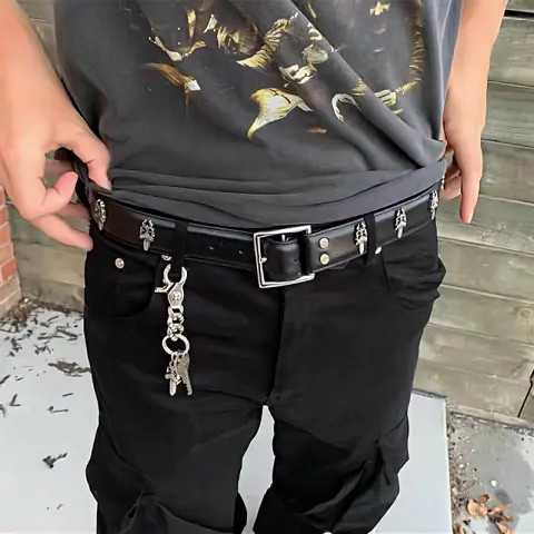 Heavy Item Houlixie Ch 925 Silver Plated Cowhide Dagger Sword Versatile Belt on BoonBuy