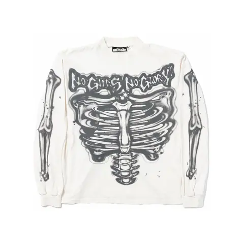 Hellstar Airbrushed Bones Longsleeve White on BoonBuy