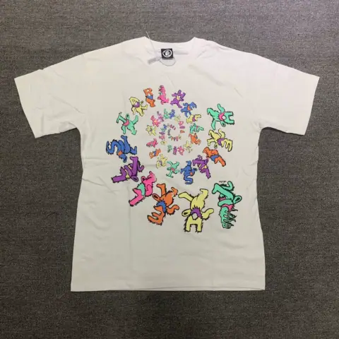 Hellstar Dancing Stars Tee Rotating Letter Bear Men and Women Short-Sleeved T-shirt on BoonBuy