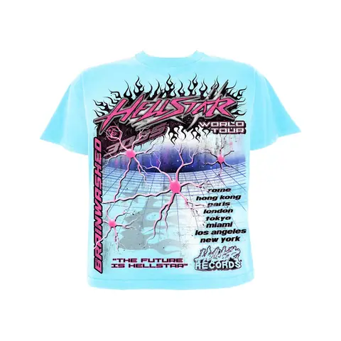 Hellstar Neuron Tour T-Shirt Light Blue on BoonBuy