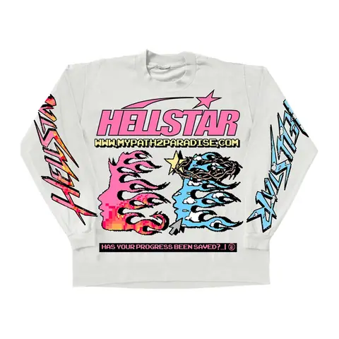 Hellstar Pixel L/S Tee White on BoonBuy