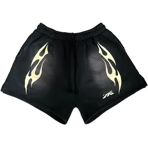 Hellstar Sports Flame Shorts Black on BoonBuy