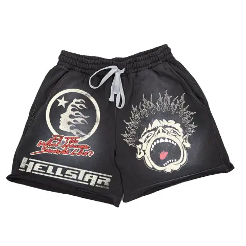 Hellstar Studios Shorts Ins European and American Fashion Brand Casual Sports Men's and Women's Washed Shorts on BoonBuy