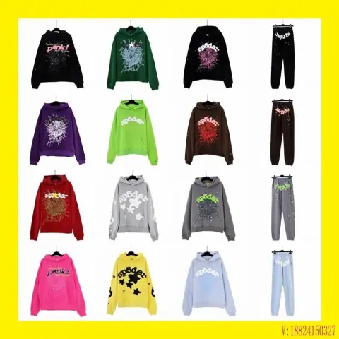 Hip Hop Singer SP5DER Printed Couple Hoodie Men's and Women's Hoodie Sports Suit 81 on BoonBuy