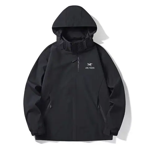 Jacket Single Layer Hooded Solid Color Waterproof Unisex Thin Single-Shoulder Windproof Jacket Three-Proof Mountaineering Clothing Printing on BoonBuy