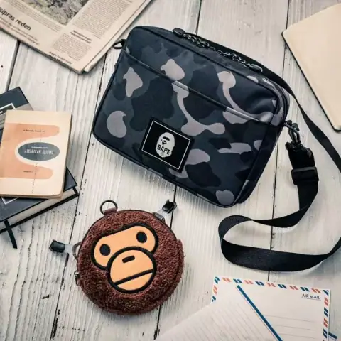 Japanese Magazine Appendix Trendy Brand New Black Camouflage Shoulder Messenger Bag Monkey Head Sundries Coin Purse Two-Piece Set on BoonBuy