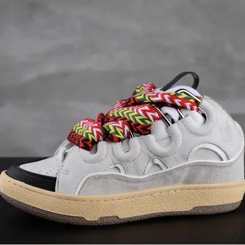Lanvin Leather Curb Sneakers on BoonBuy