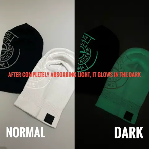 N01SA Glow Print Knit Balaclava Luminous Ski Mask Pullover Knitted Wool Headband on BoonBuy