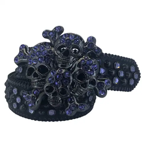 New Ghost Head Punk Style, Rhinestone Belt. on BoonBuy