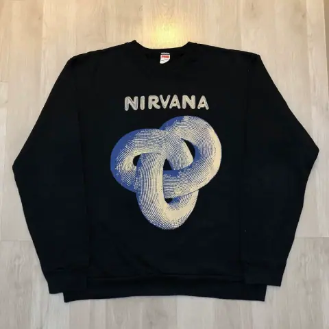 Nirvana Nirvana Band American Vintage Trendy Brand Hip-Hop High Street Oversize Loose Sweatshirt Men's Large Size on BoonBuy