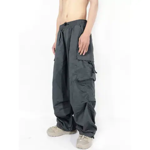 Overalls Men's Trendy Brand Ins High Street Drawstring Hip-Hop Loose Straight Leg Wide-Leg Drape Street Casual Trousers on BoonBuy