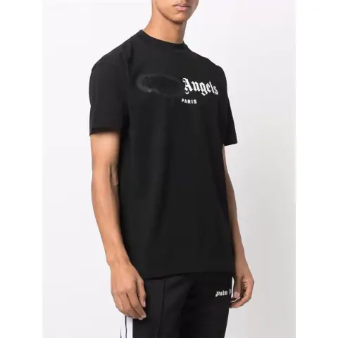 PA Graffiti Flowing Letters Spray Printing Men's and Women's Loose Round Neck Summer Popular Short Sleeve T-shirt on BoonBuy