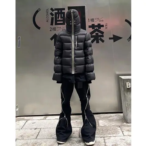 Pink Elephant Dark RO Style Long Zipper Hooded Down Jacket Thickened Warm Trendy Short on BoonBuy