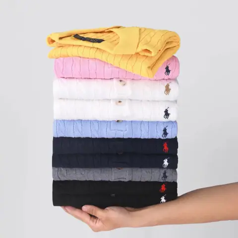 Polo-Style Cable Knit Sweater on BoonBuy