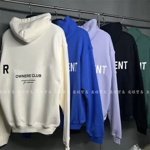 R Retro American Simple Classic Letter Logo High Street Hooded Sweatshirt High Street Hooded Sweatshirt Trendy Couple Tops on BoonBuy