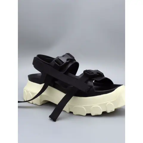 R Summer O Tank Bottom Thick Bottom Heightening Retro Roman Sandals European Station Men and Women Trendy Korean Platform Beach Shoes on BoonBuy