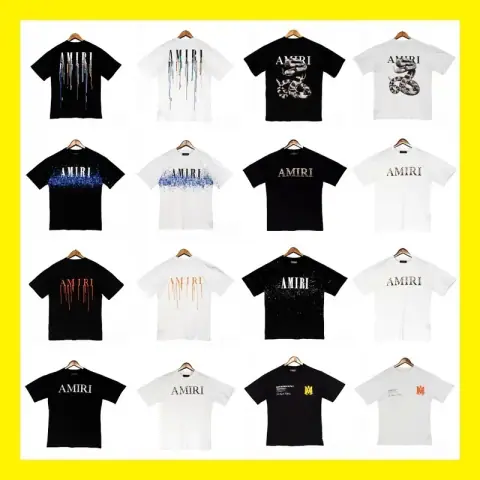 Splash Ink Flowing Paint Camouflage Starry Sky Graffiti Letters Short Sleeved High Street Couple T Shirt Iri 24 on BoonBuy