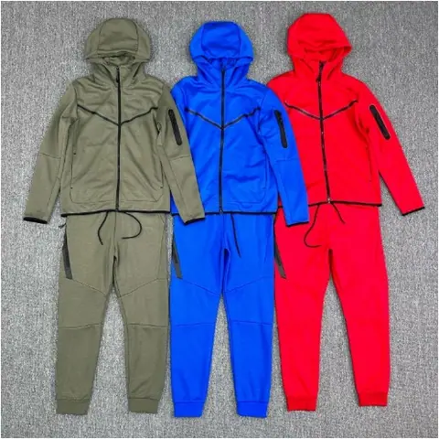 Sports Suits for Men, Spring and Autumn New Knitted Casual Hooded Cardigan, Men's Sportswear, Sweatshirts and Sweatpants Sets on BoonBuy