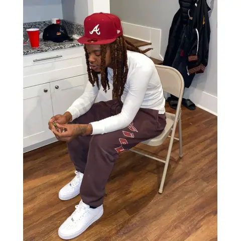 Spot Sicko Born From PAIN1993 Kid King Ian Letter American Trend Hip Hop Loose Cotton Brown Sweatpants on BoonBuy