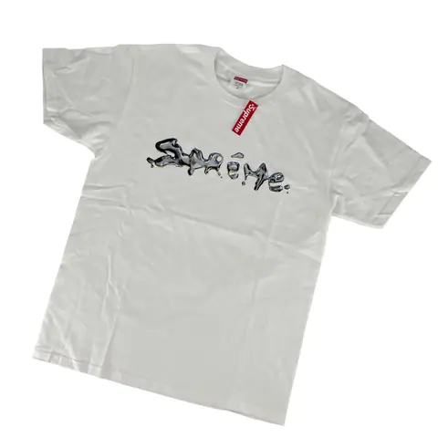 Supreme Liquid Logo Tee Black/White on BoonBuy