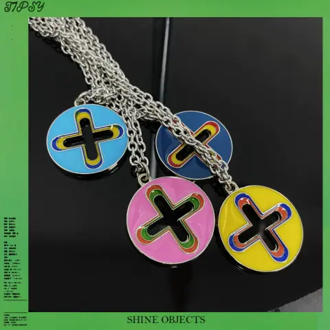 Tpisy Spot Homer Frank Ocean Lucky Four Leaf Clover Bevel Cut Enamel Drip Necklace on BoonBuy