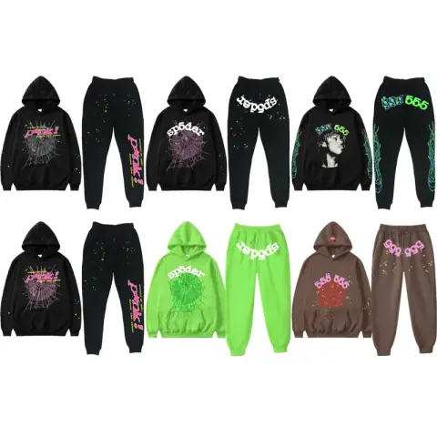 Trendy Hip Hop Singer SP5DER Printed Couple Hoodie Men's and Women's Hoodie Sports Suit 52 on BoonBuy