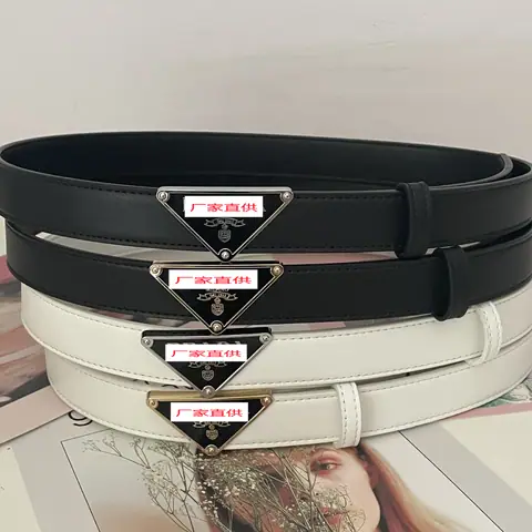 Triangular Belt with Letter P High-End Belt for Casual Wear with Shorts, Skirts, Business Suits, Jeans Belt on BoonBuy