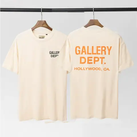 Vlone Fog Gallery Dept Basic Letter Logo Printed Short-Sleeved T-shirt Pure Cotton Tee Trendy Loose Men on BoonBuy