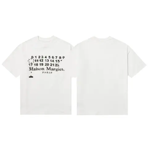 Vlone Fog Margiela Style T-shirt Magila Short Sleeve MM6 Inverted Logo Digital Garbled Men and Women on BoonBuy