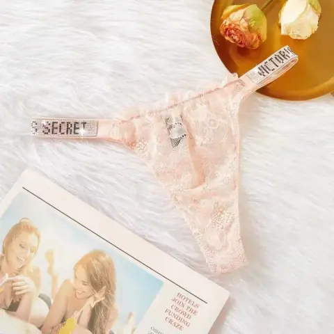 Weivs Mi Classic Underwear High Waist Rhinestone Lace Briefs T-back Internet Hot Outer Midriff Outfit Weiduo on BoonBuy