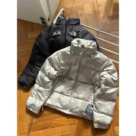 XX Kaws FW22 1966 Nuptse Down Jacket Cross Embroidery Camouflage Stand Collar Down Jacket Unisex Yh on BoonBuy