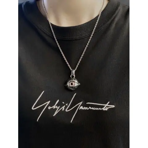 Yohji Yamamoto Yohji Eyes Sterling Silver Necklace Men and Women Trendy Light Luxury High-end Design Niche Accessories Ins Hip-Hop on BoonBuy
